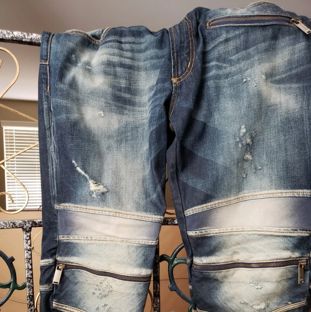 Akoo Mens Moto Jeans Size 38